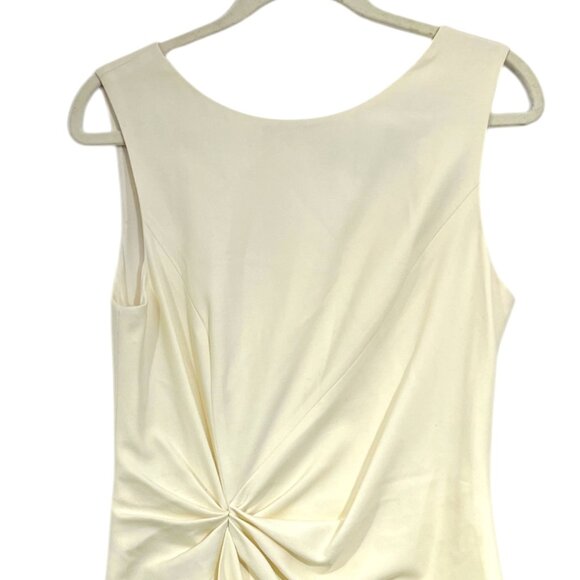 Caroline Herrera Bateau Sleeveless Dress Ivory Size 10 Pre-Loved - Picture 2 of 6